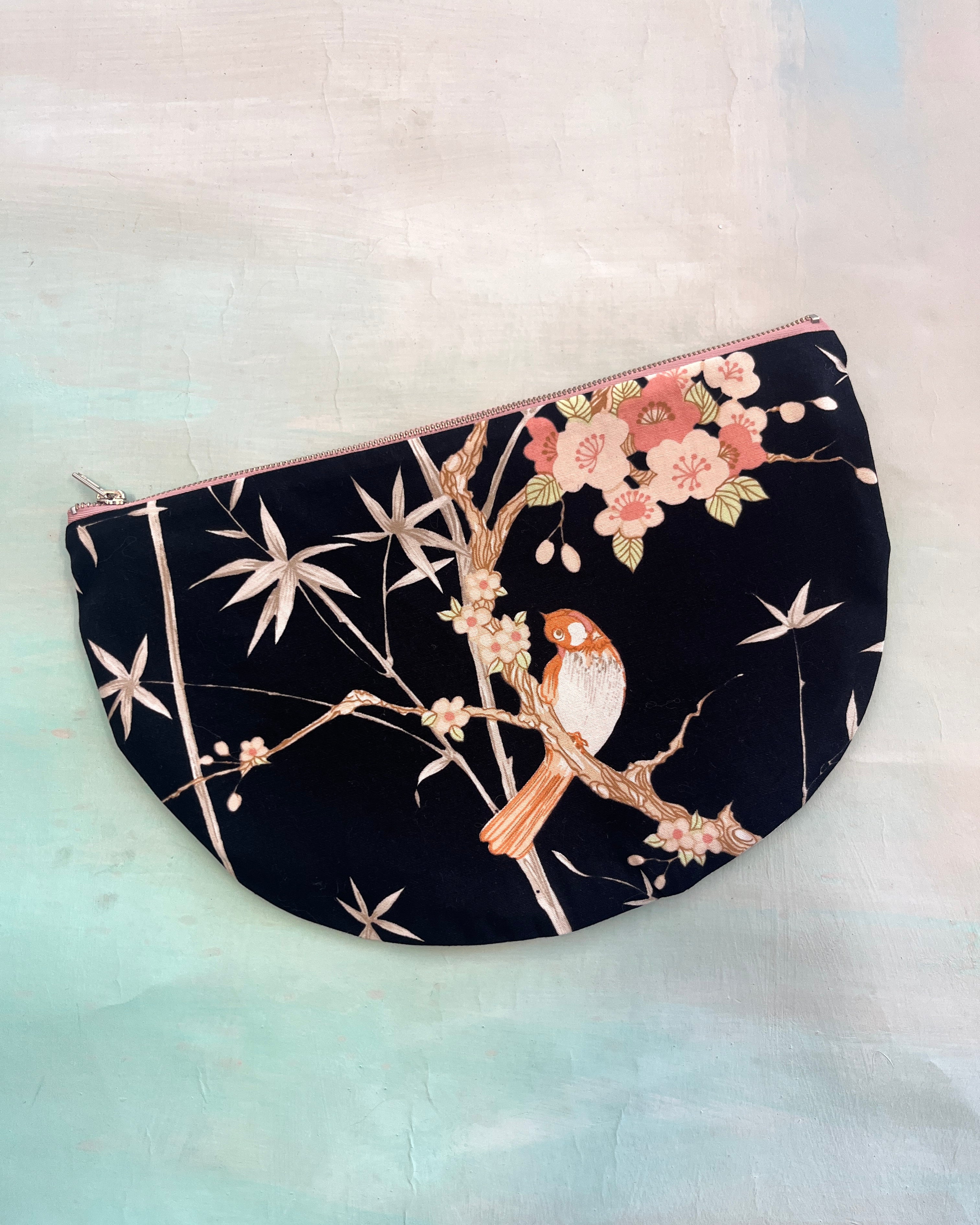 Crescent Purse Vintage Blossom Birds #2