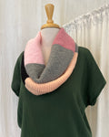 Hand Knitted Infinity Scarf Apricot Delight