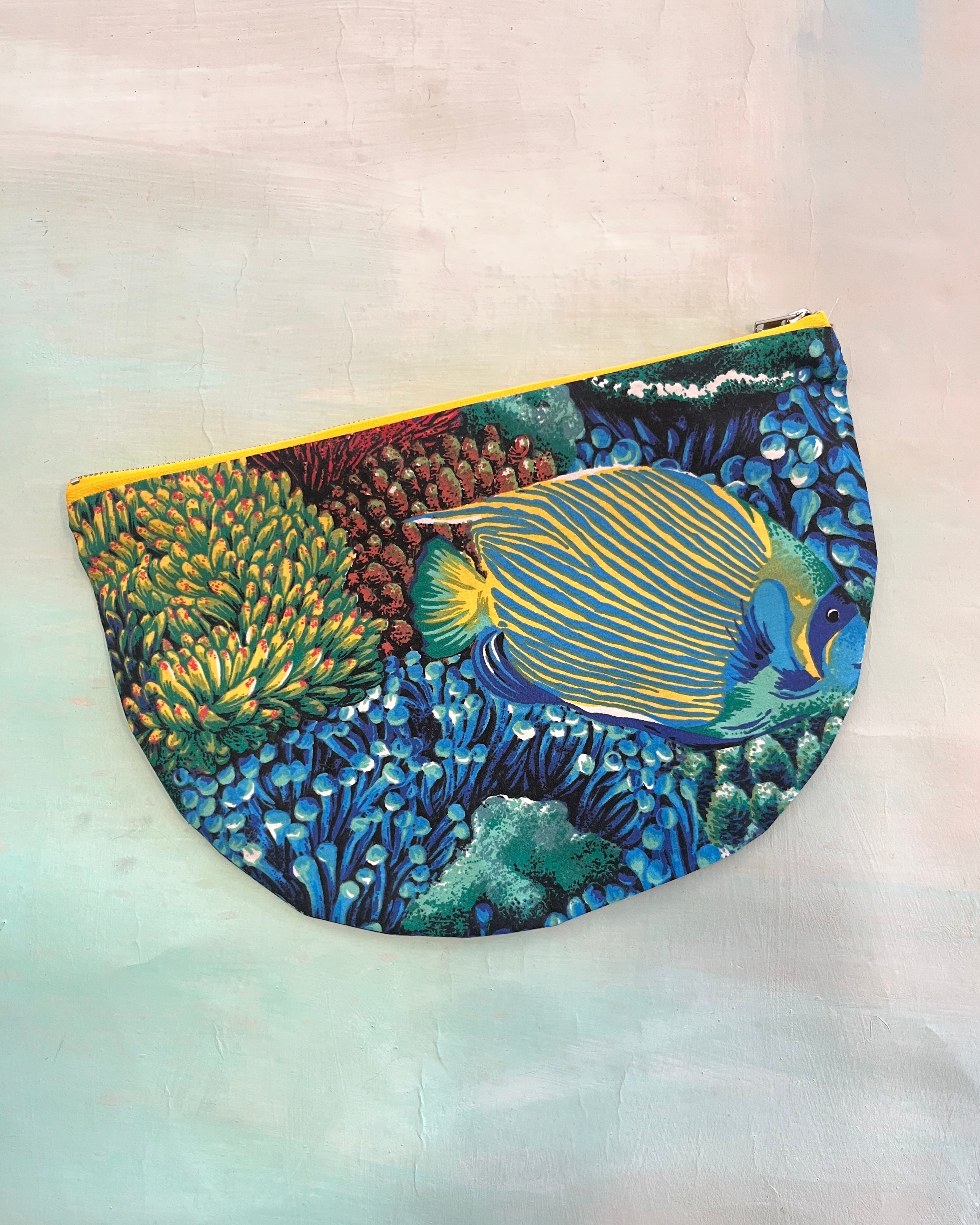 Crescent Purse Vintage Tropical Fish #1