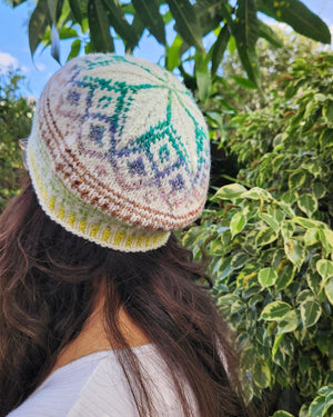 Hand Knitted Beanies Lace Flowers