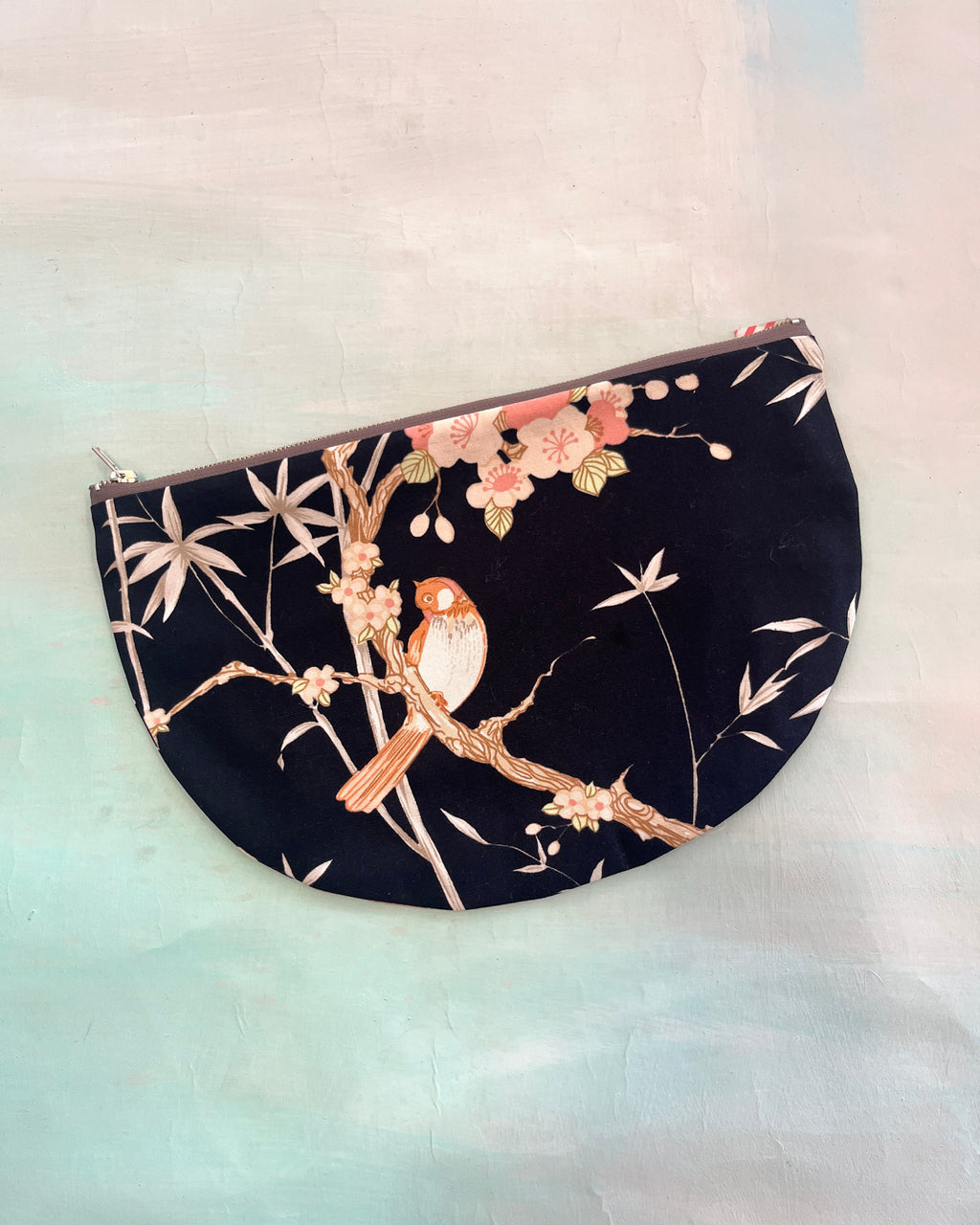 Crescent Purse Vintage Blossom Birds #1