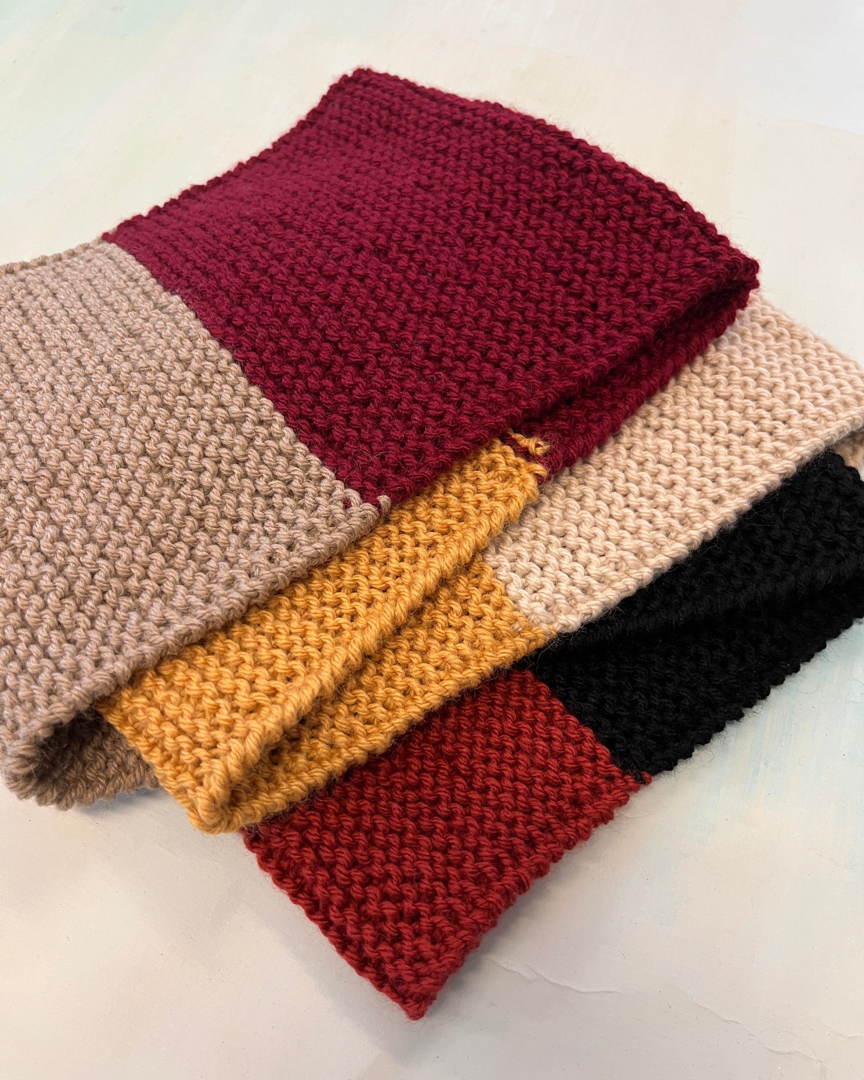 Hand Knitted Infinity Scarf Fireside
