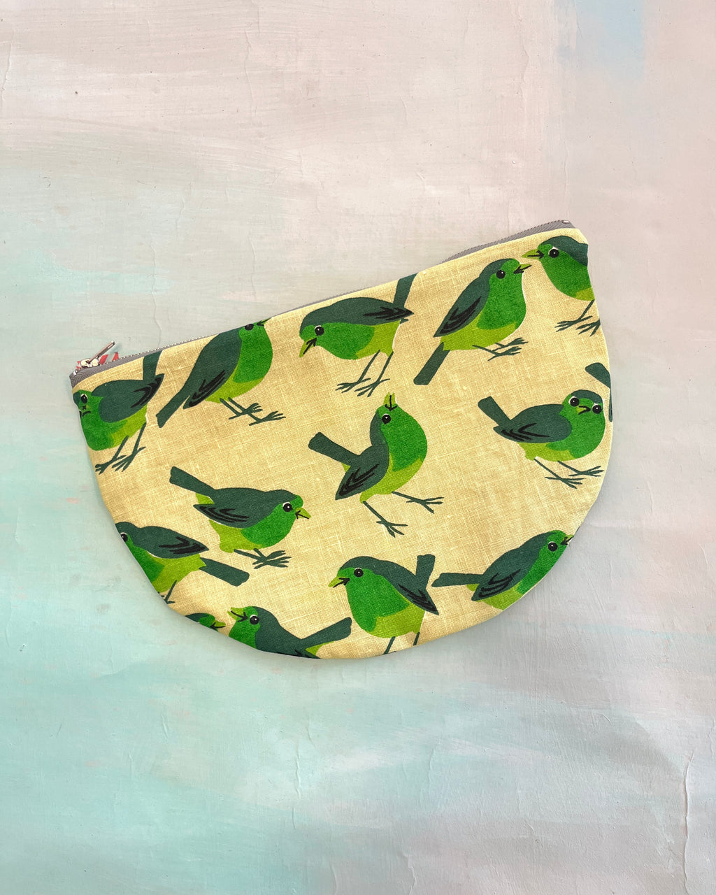 Crescent Purse Vintage Green Robins
