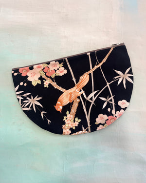 Crescent Purse Vintage Blossom Birds #1