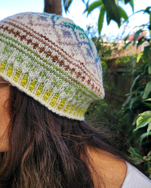 Hand Knitted Beanies Lace Flowers