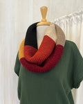 Hand Knitted Infinity Scarf Fireside