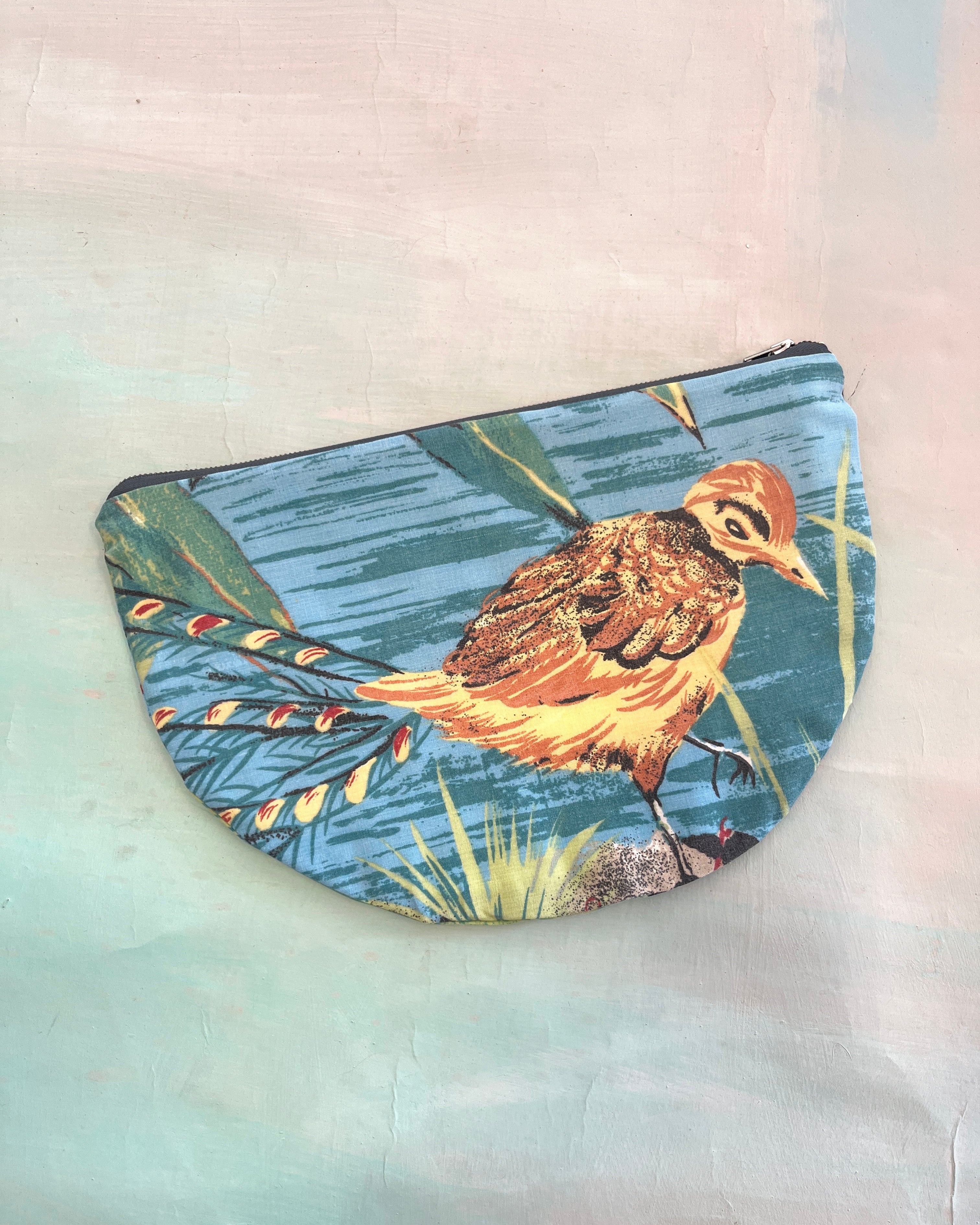 Crescent Purse Vintage Wombat/Lyrebird