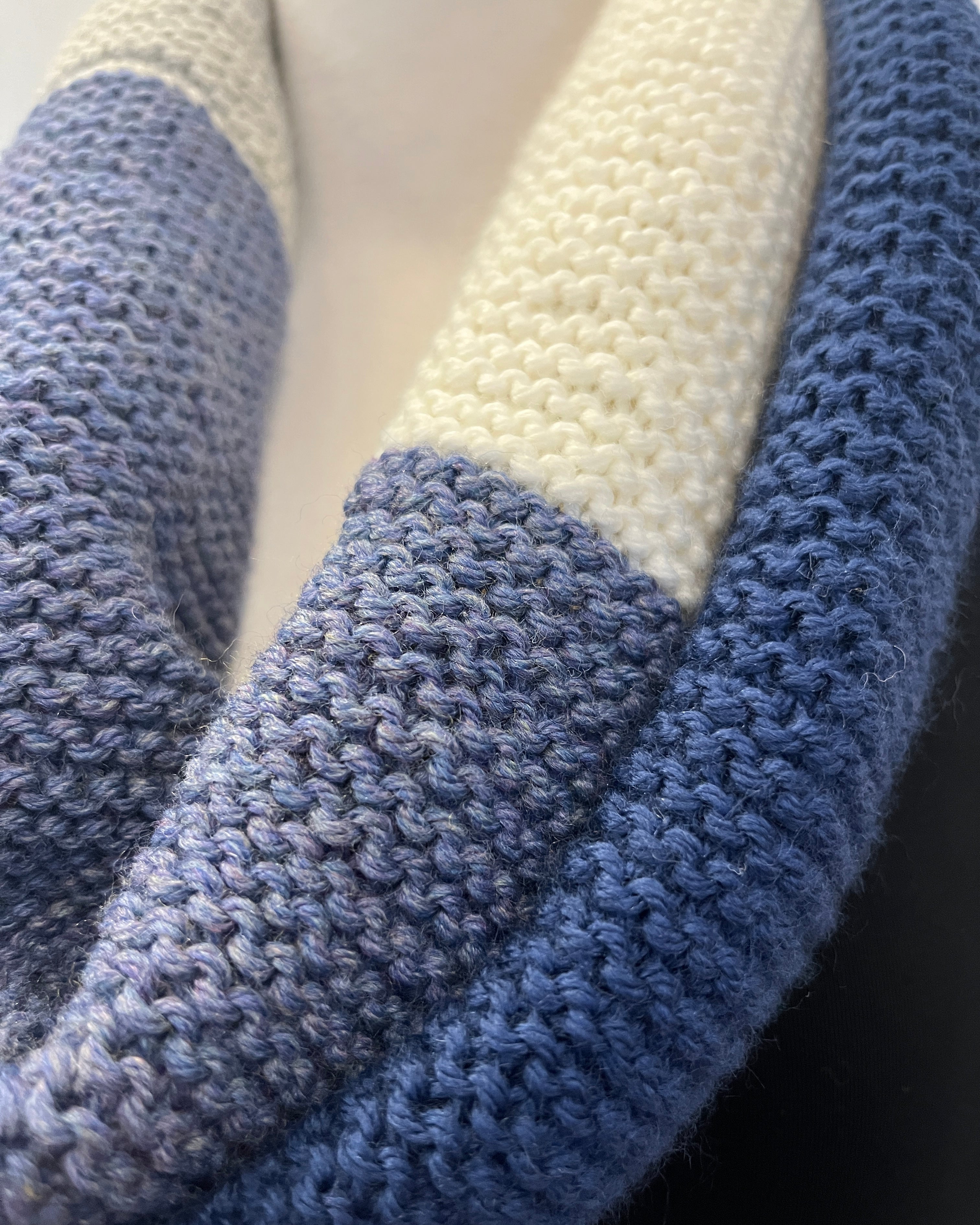 Hand Knitted Infinity Scarf Blue Moon
