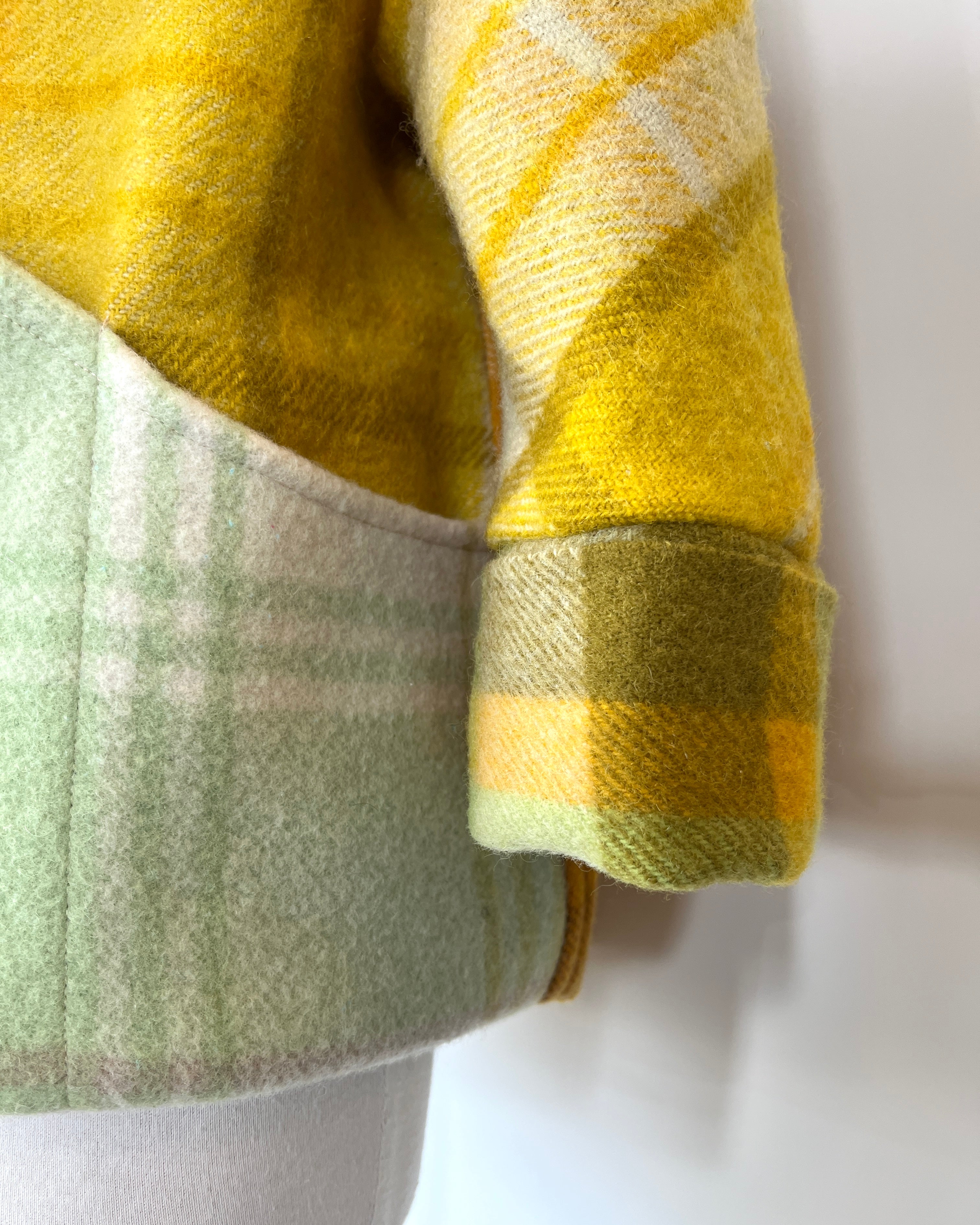 Cocoon Coat Patchwork Lemon lime & Bitters M