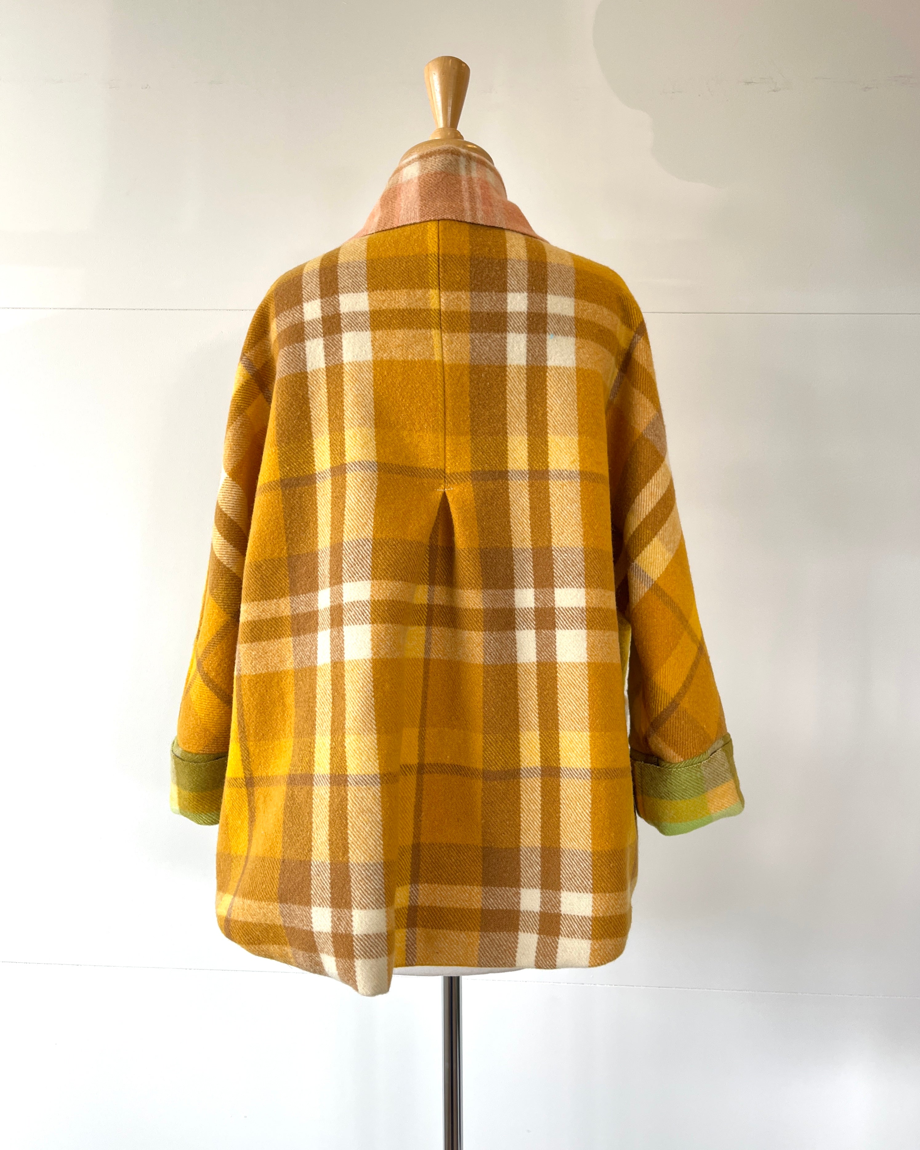 Cocoon Coat Patchwork Lemon lime & Bitters M