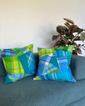 Vintage Blanket Patchwork Cushions Pair EXAMPLE