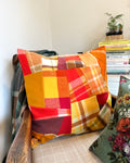 Vintage Blanket Patchwork Large/Floor Cushion FIRESIDE #1
