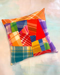 Vintage Blanket Patchwork Large/Floor Cushion RAINBOW #2