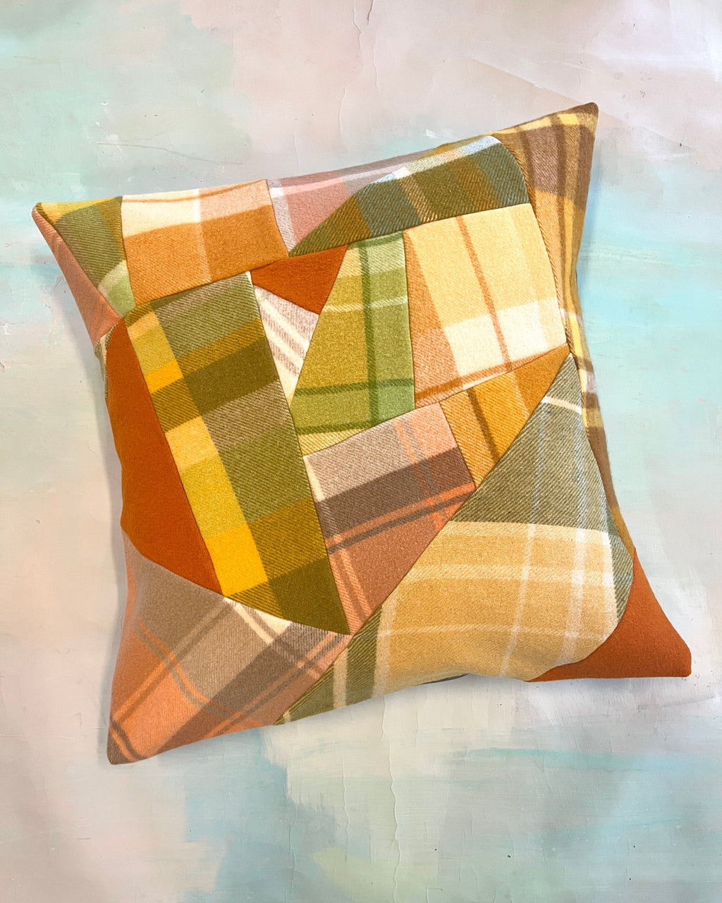 Vintage Blanket Patchwork Large/Floor Cushion SAVANNA #1