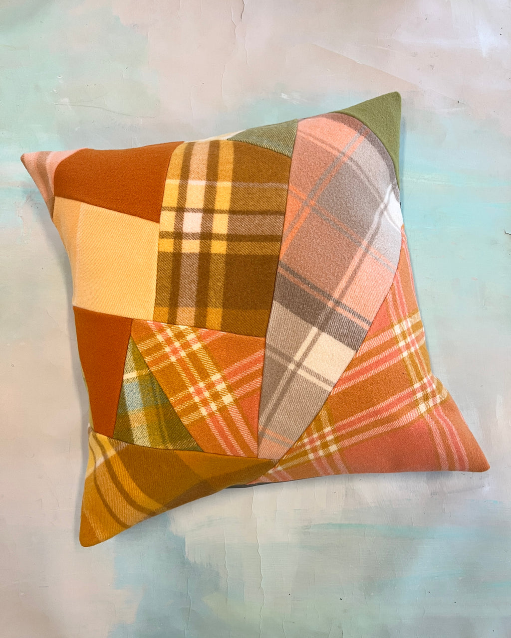 Vintage Blanket Patchwork Large/Floor Cushion SAVANNA #2