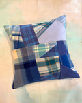 Vintage Blanket Patchwork Large/Floor Cushion BLUE SEAS