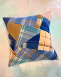 Vintage Blanket Patchwork Large/Floor Cushion SEA SKY SAND