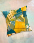 Vintage Blanket Patchwork Large/Floor Cushion GREEN & GOLD