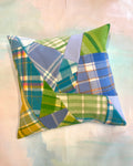 Vintage Blanket Patchwork Large/Floor Cushion GRASSY GREEN #2