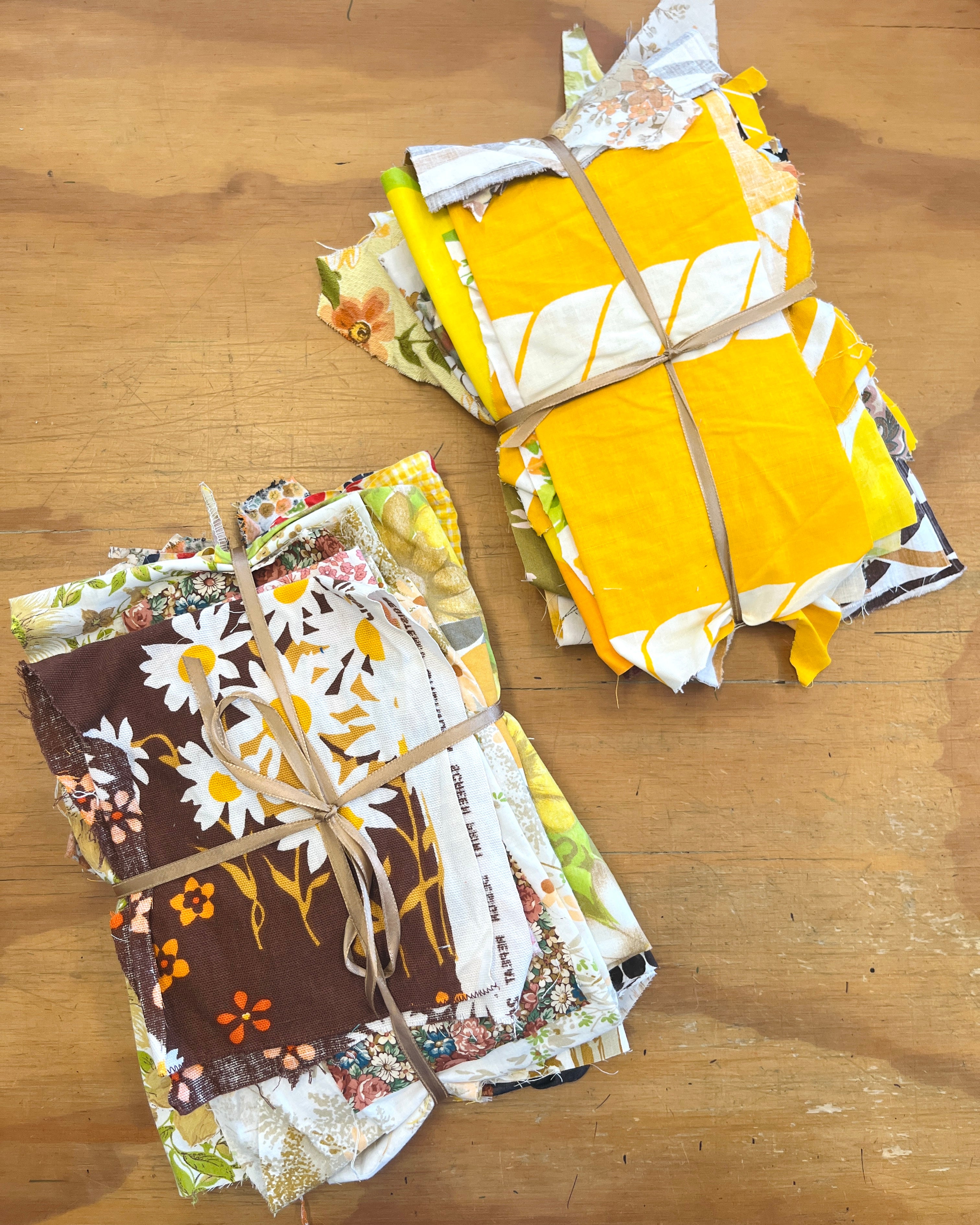 Fabric Scrap Packs YELLOW/ORANGE/BROWN/EARTHY