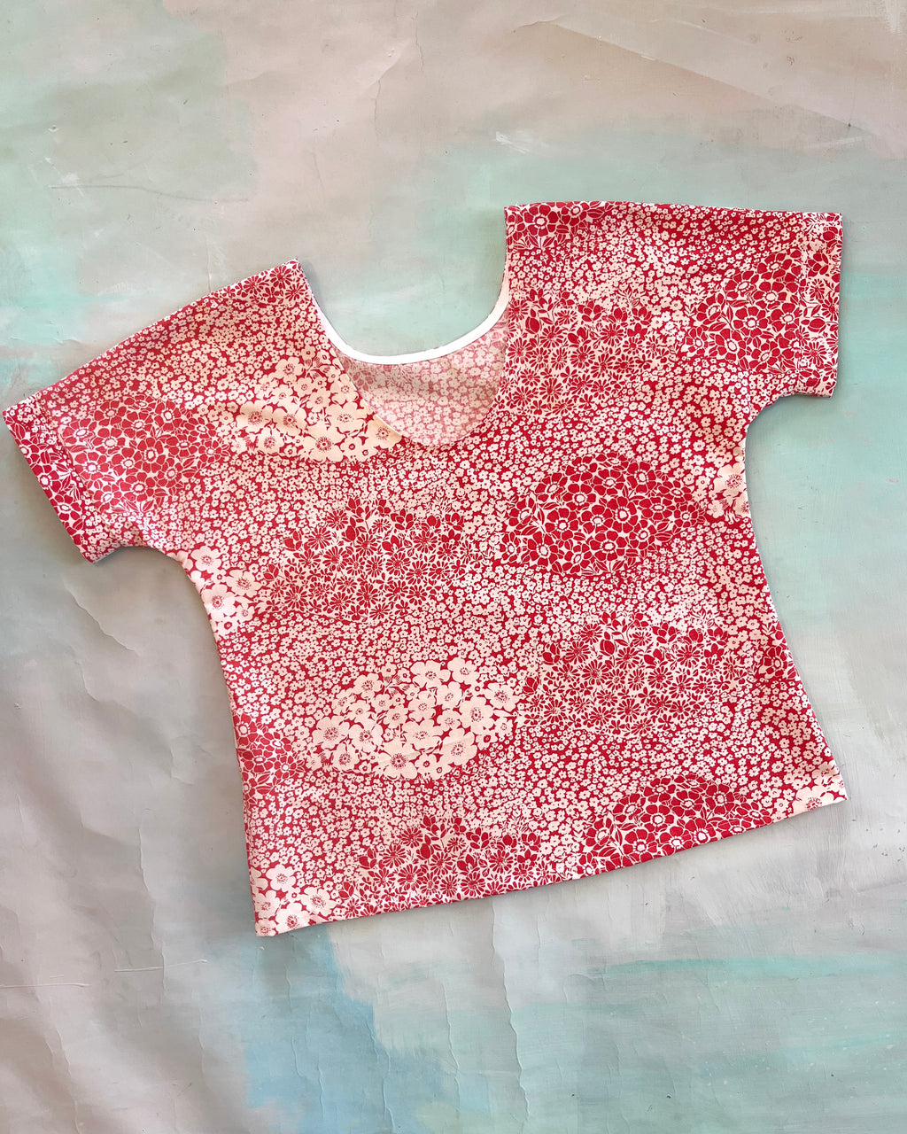 Swap Top Vintage Flower Clouds M
