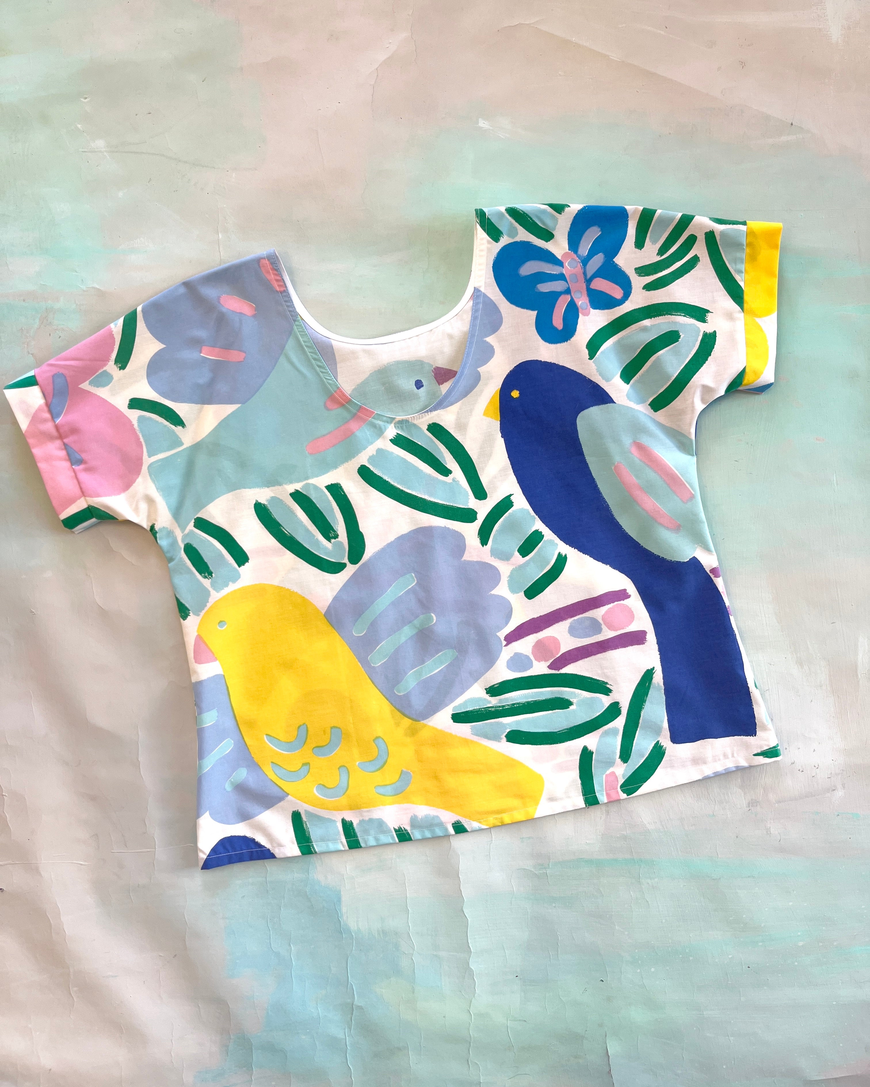 Swap Top Vintage Ken Done Birds XL