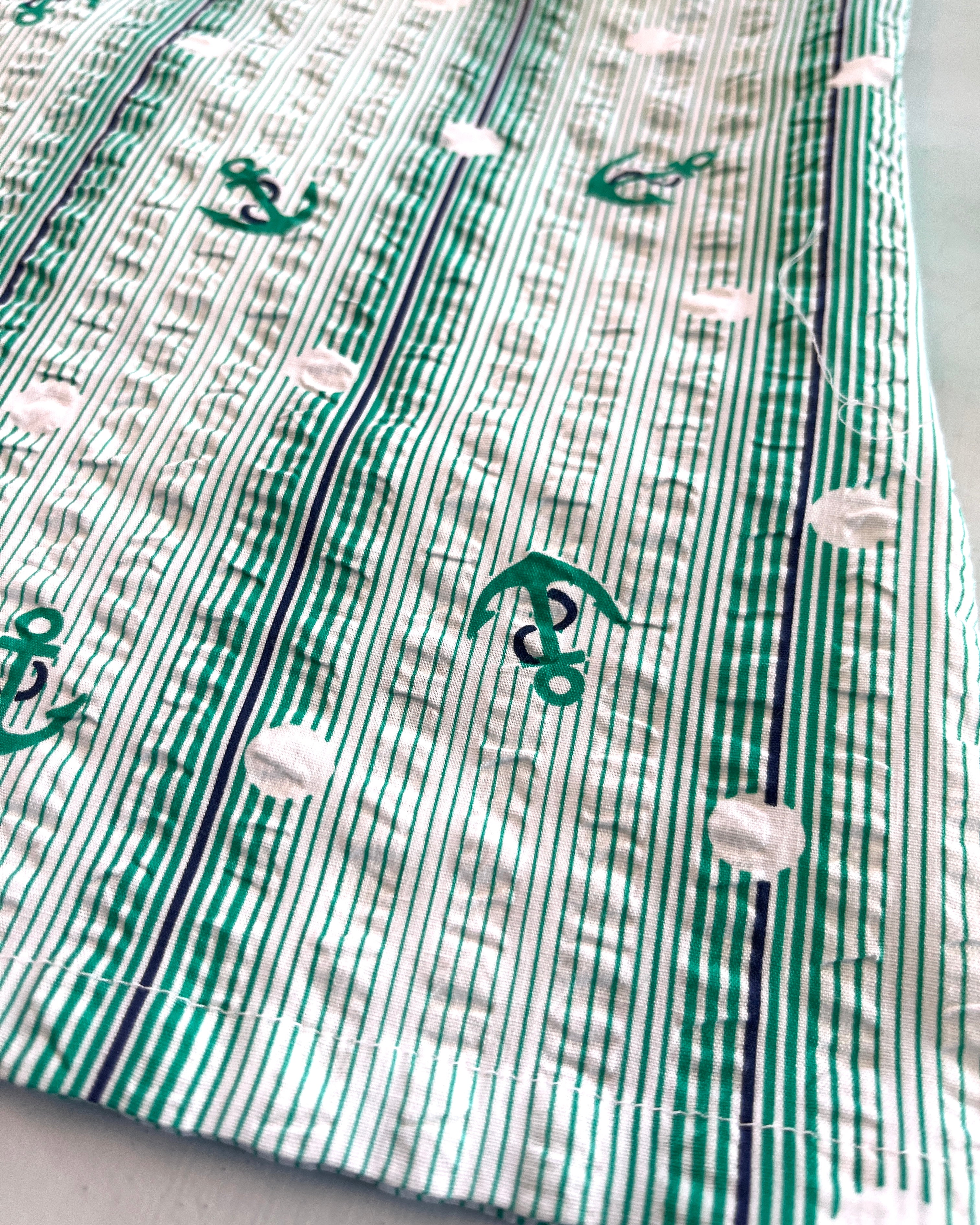 Swap Top Vintage Seersucker Anchors S