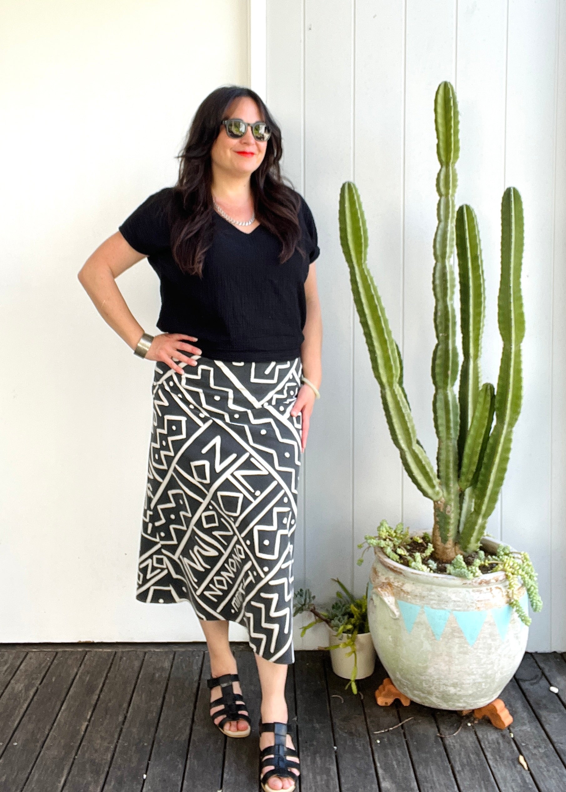 Betsy Bias Skirt Vintage Posie Rows 6, 12