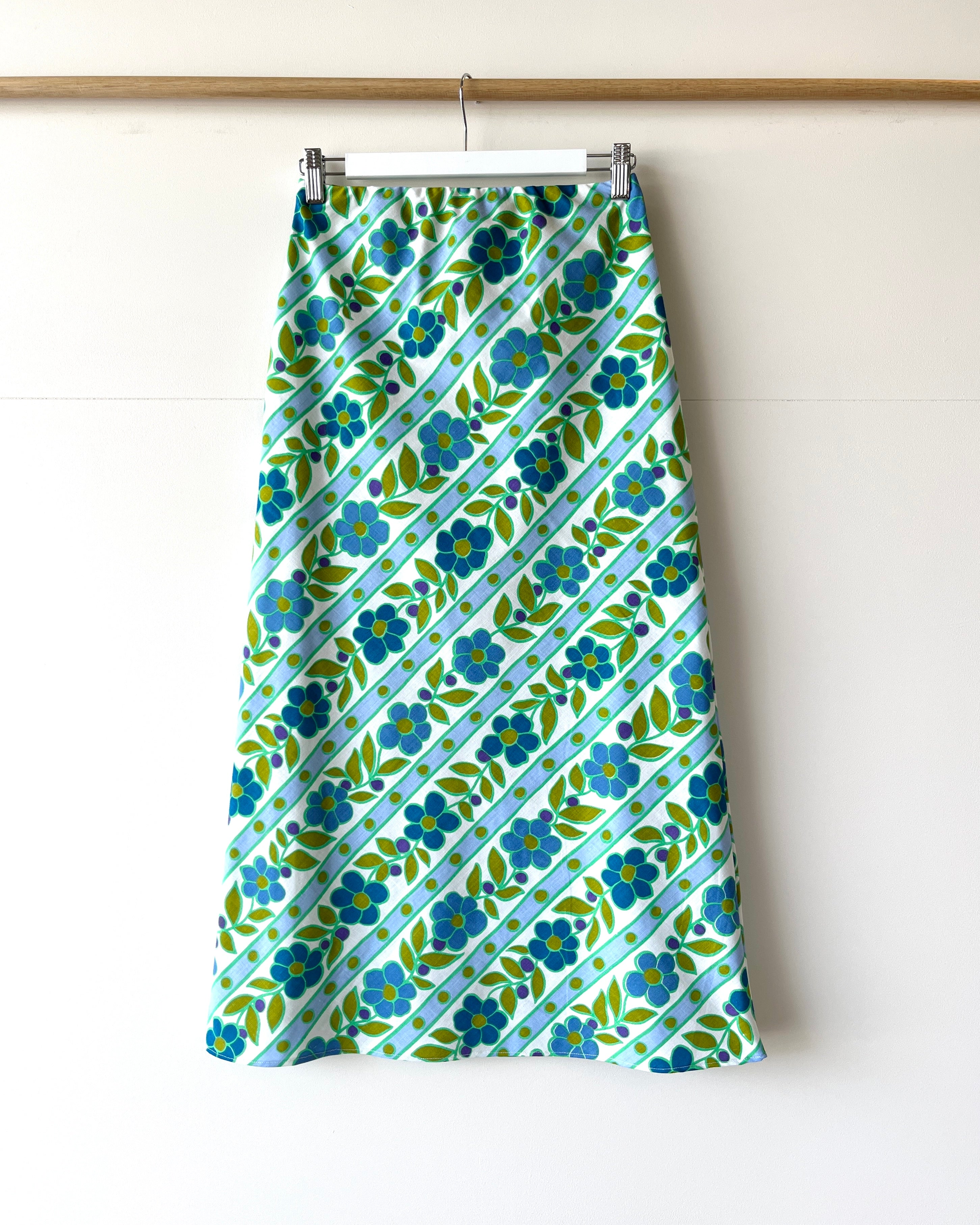 Betsy Bias Skirt Vintage Blue Primrose 6, 8, 12, 16