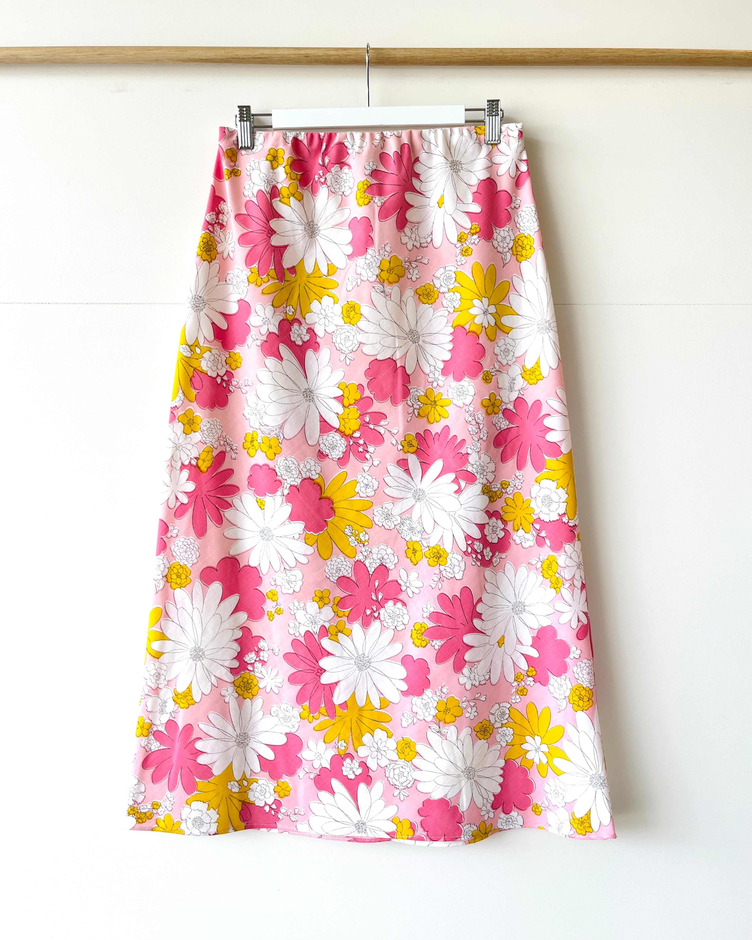 Betsy Bias Skirt Vintage Pink Flower Power 6, 10, 12