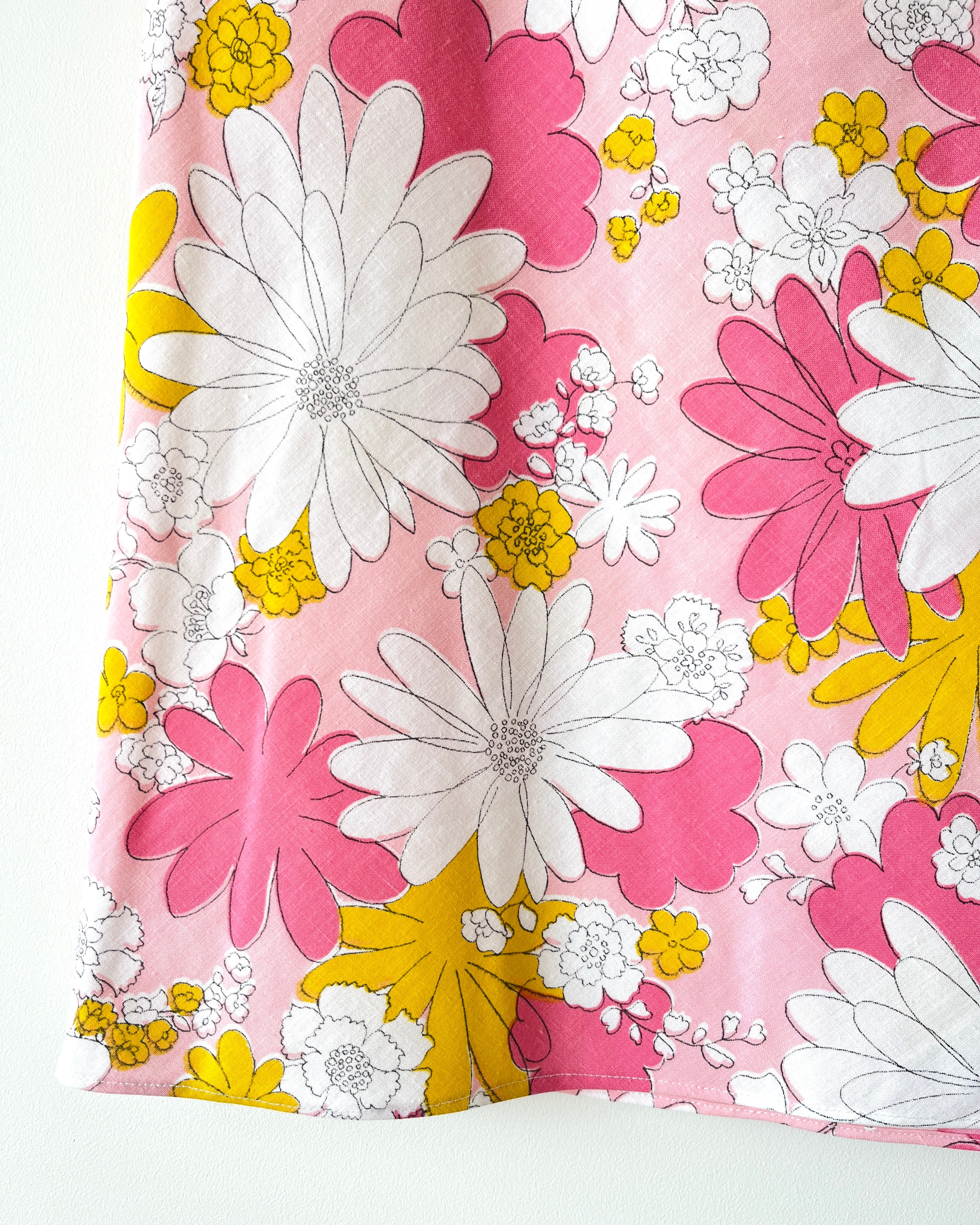 Betsy Bias Skirt Vintage Pink Flower Power 6, 10, 12