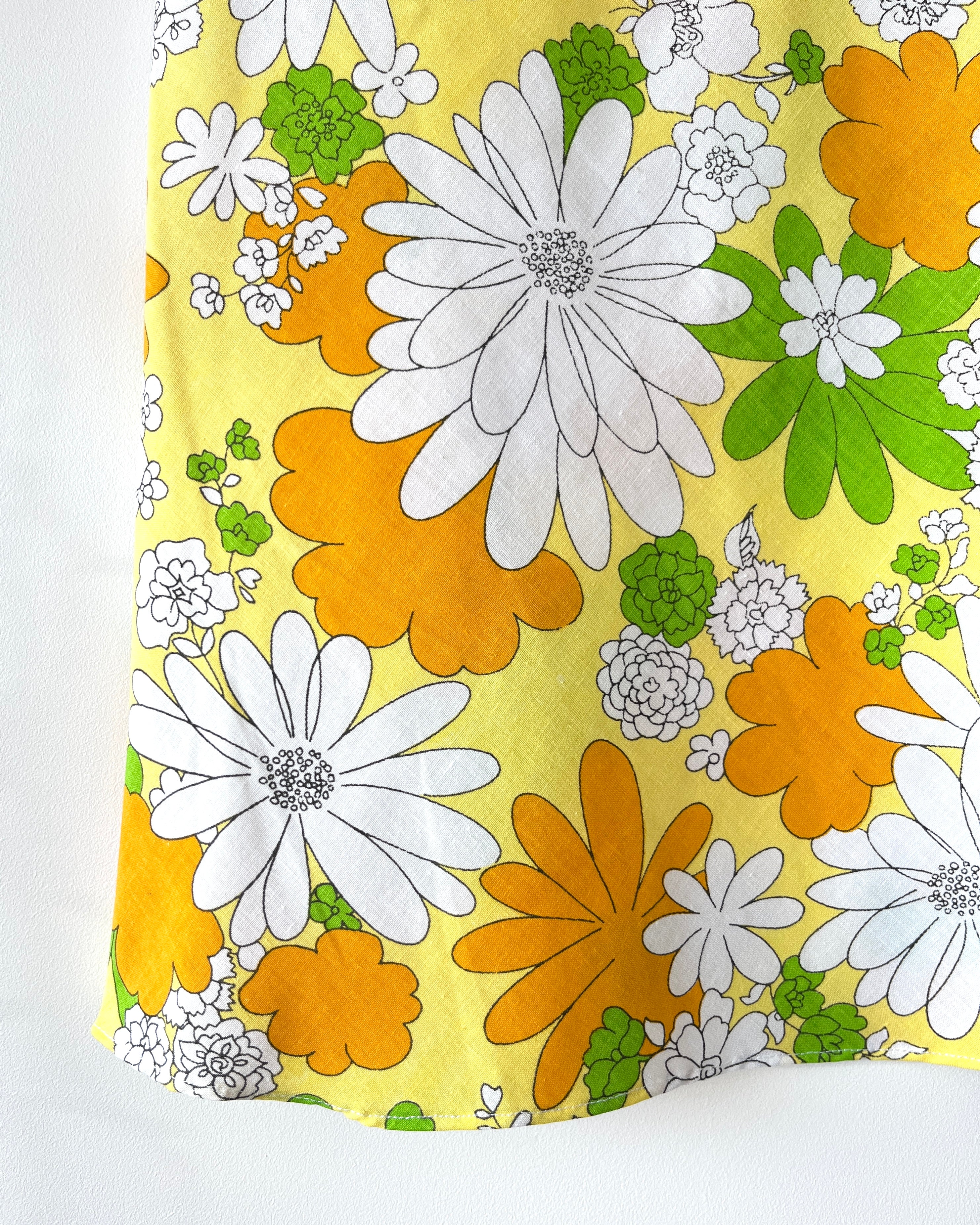 Betsy Bias Skirt Vintage Yellow Flower Power 6, 14