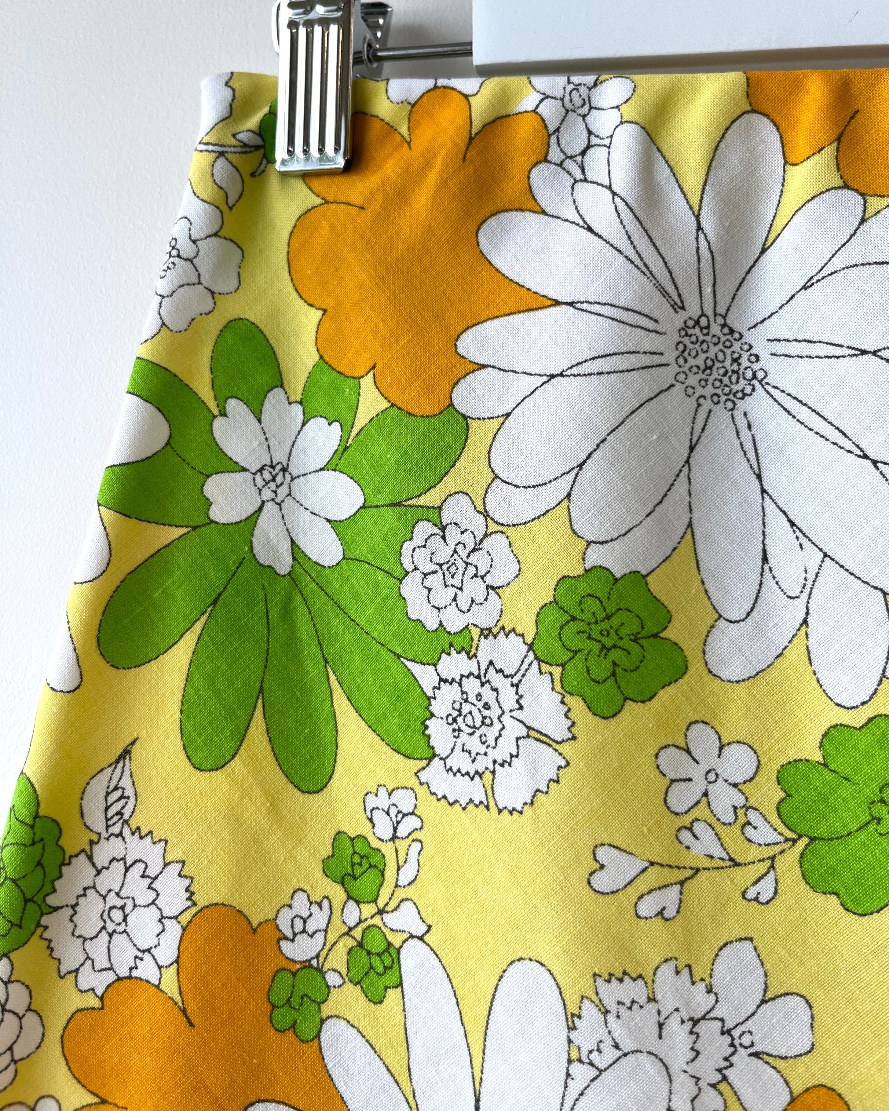 Betsy Bias Skirt Vintage Yellow Flower Power 6, 14