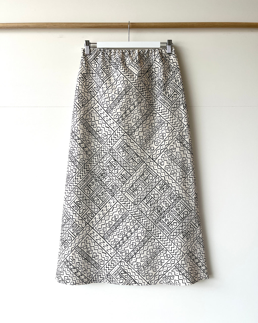 Betsy Bias Skirt Vintage Jenny Kee Cream Tribal Oz 8, 12