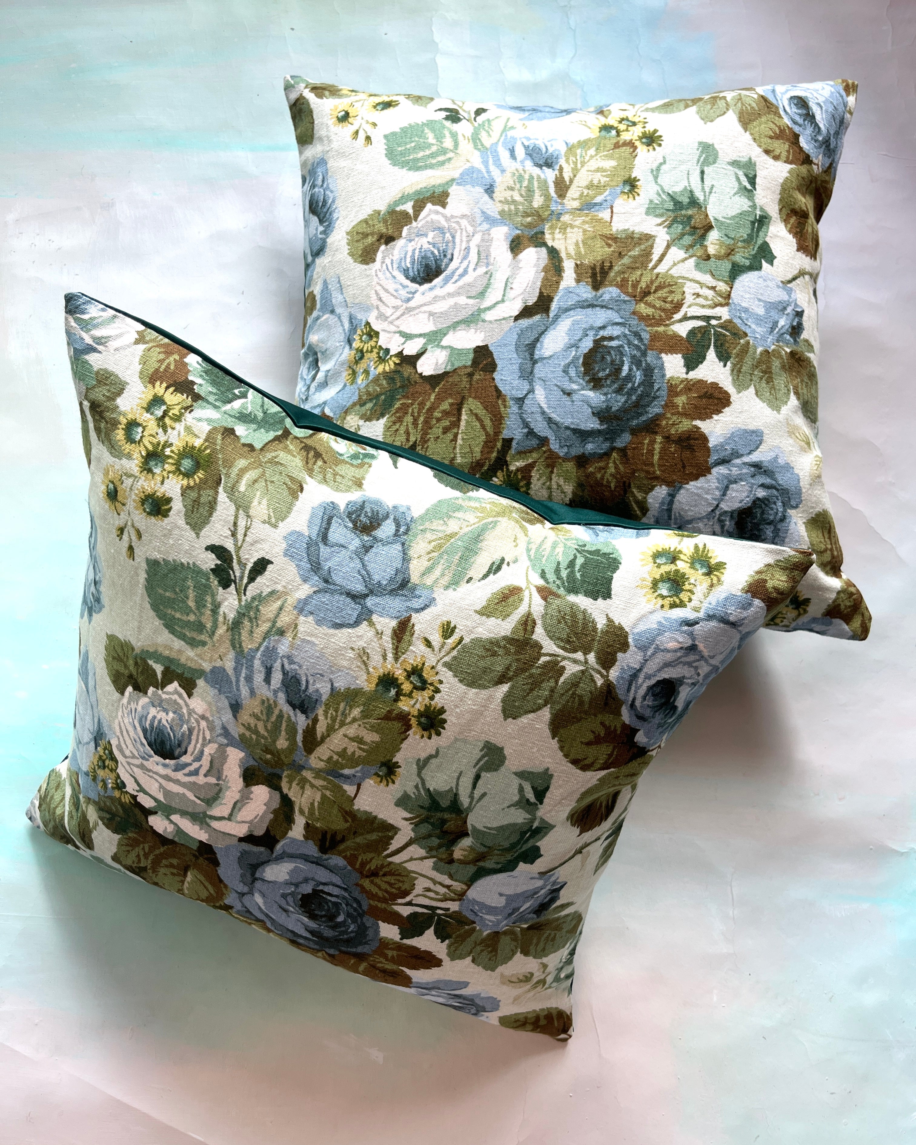 Cushion Vintage Sanderson Roses PAIR