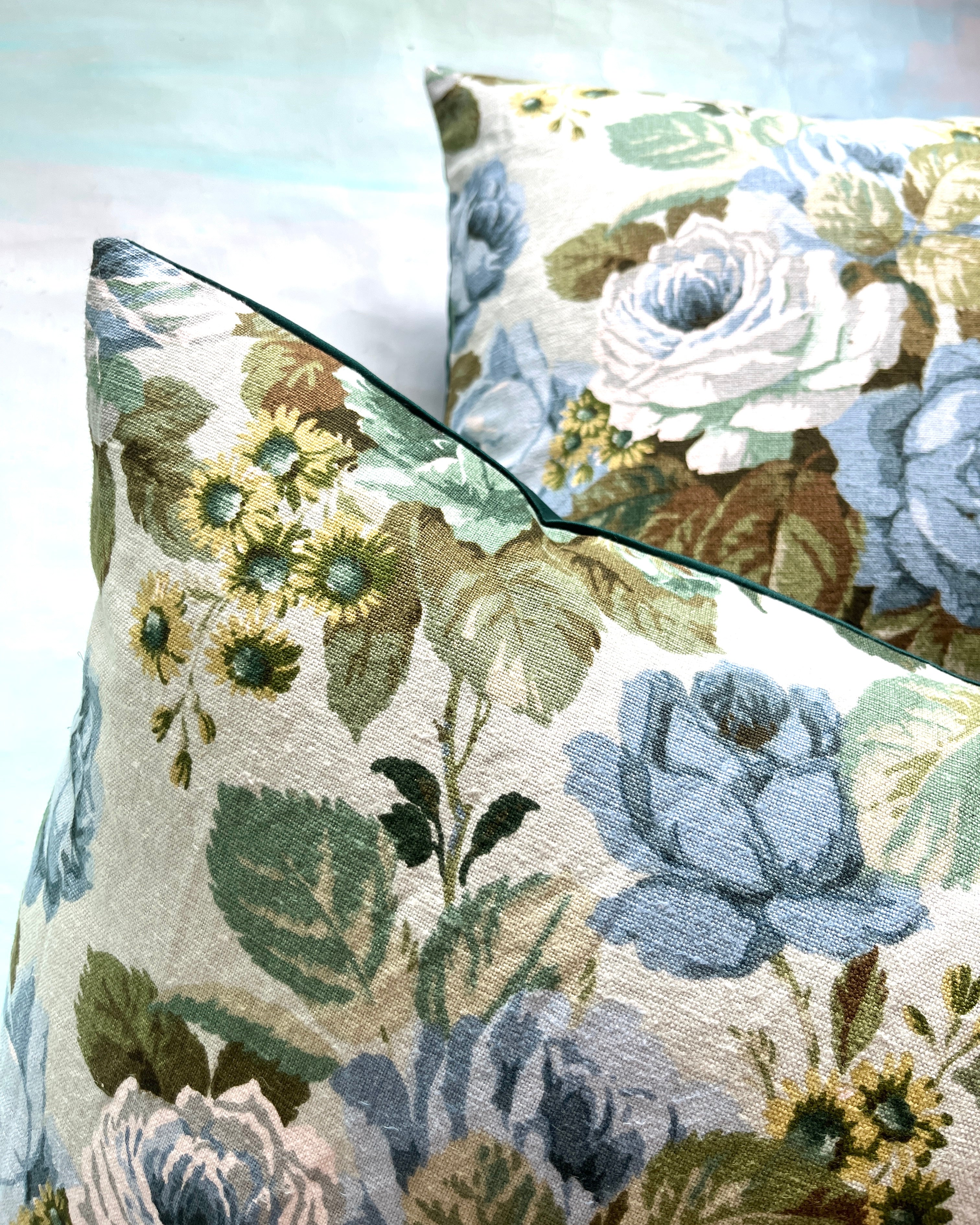 Cushion Vintage Sanderson Roses PAIR