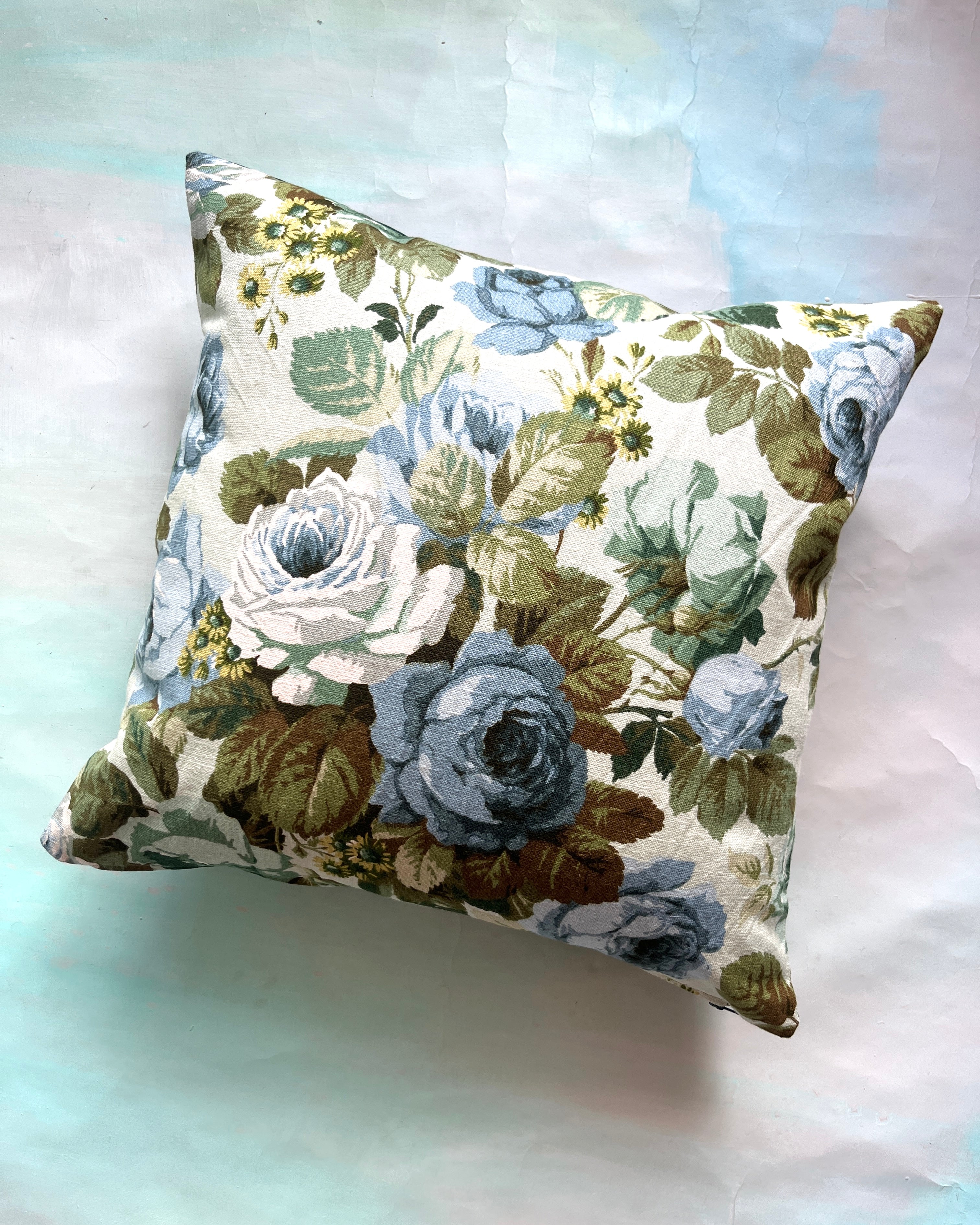 Cushion Vintage Sanderson Roses PAIR