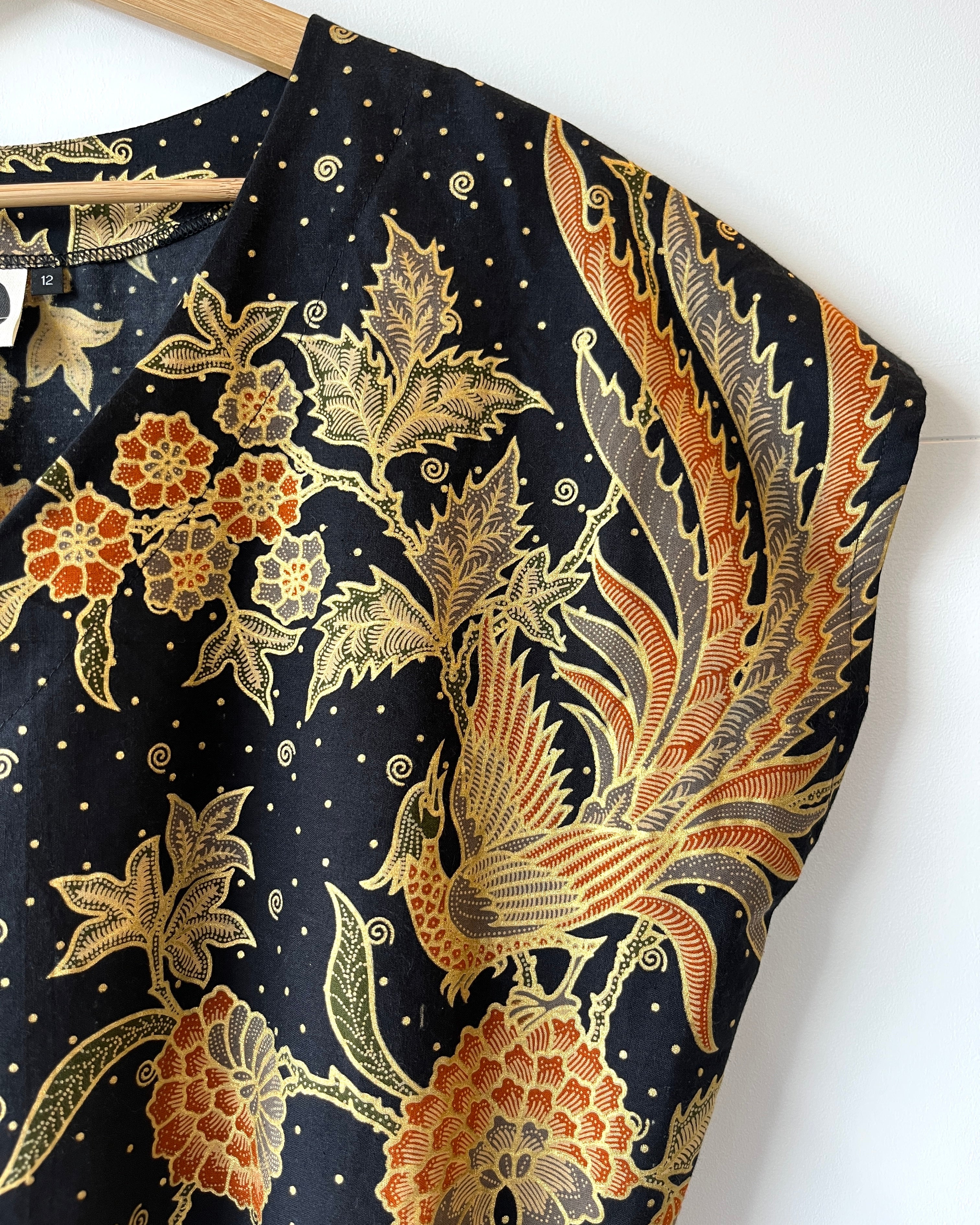 Kite Top Vintage Batik Gold Phoenix 12
