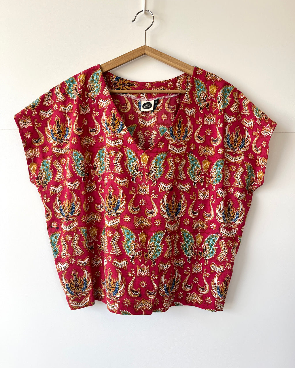 Kite Top Vintage Batik Red Prayer 12