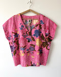 Kite Top Vintage Batik Bright Pink Floral 12