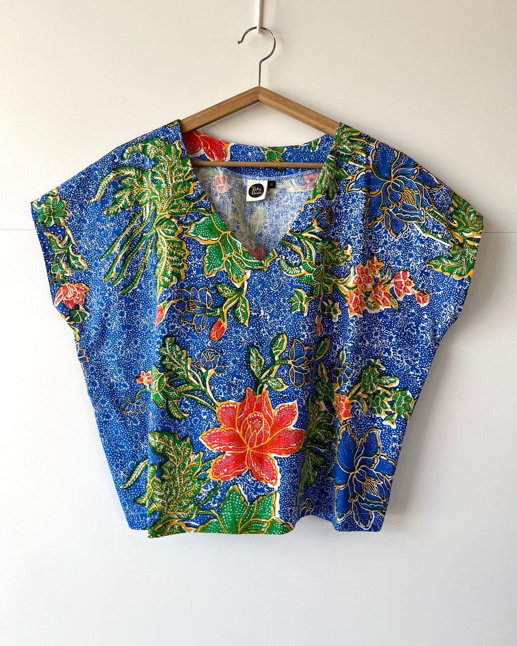 Kite Top Vintage Batik Royal Blue Floral 12