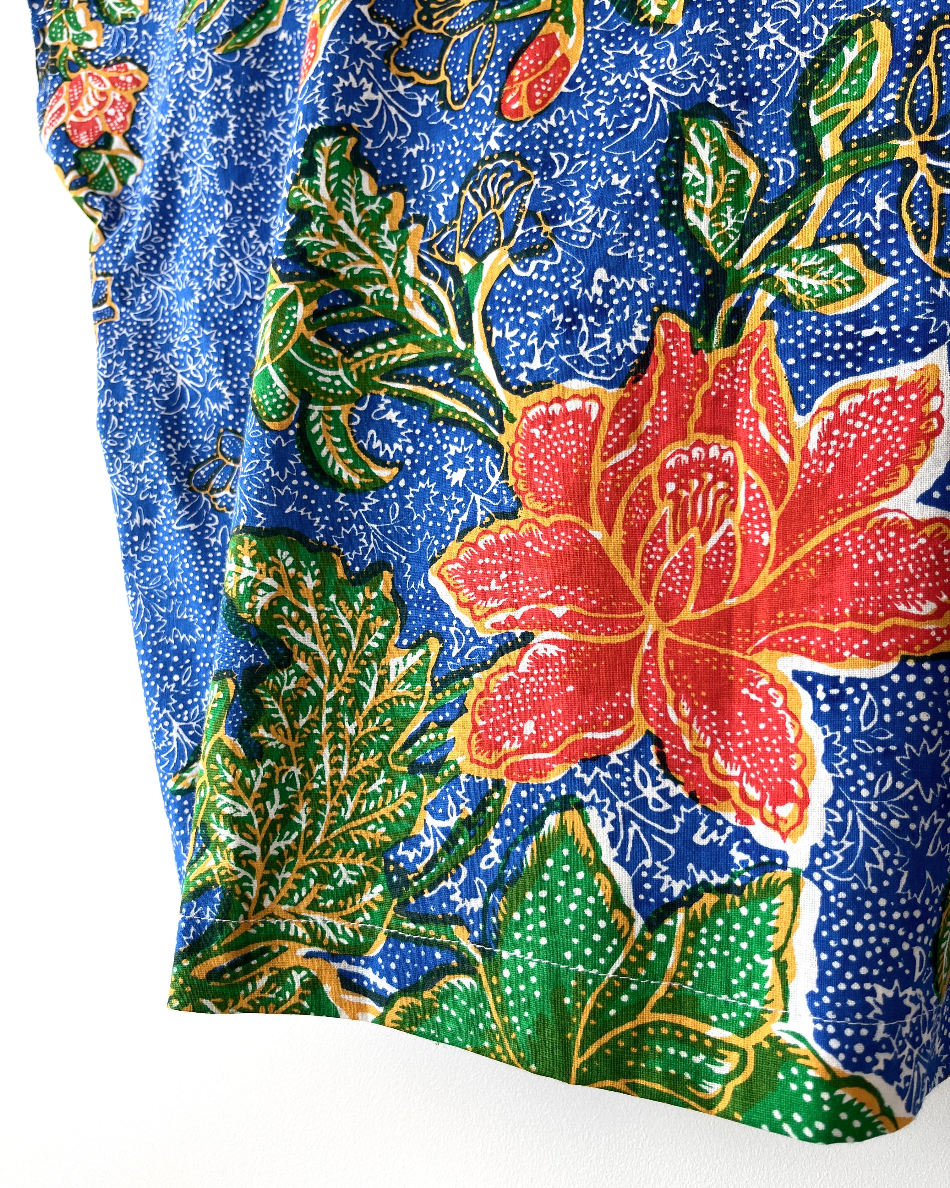 Kite Top Vintage Batik Royal Blue Floral 12