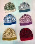 Hand Knitted Beanies Lace Flowers