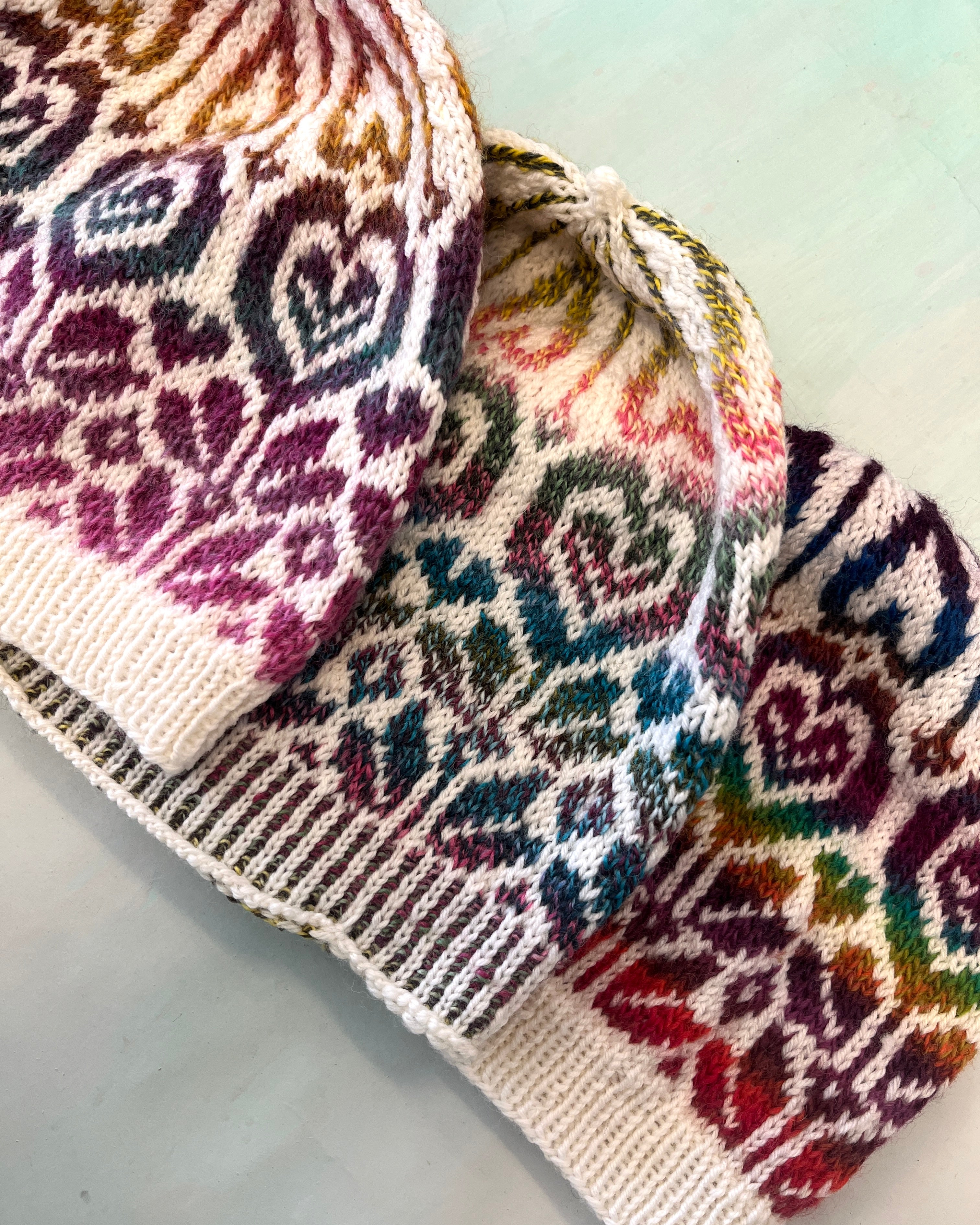 Hand Knitted Beanies Hearts