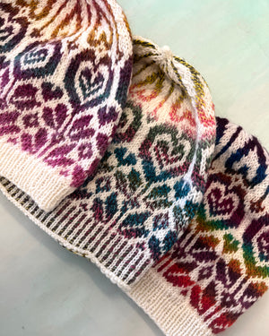 Hand Knitted Beanies Hearts