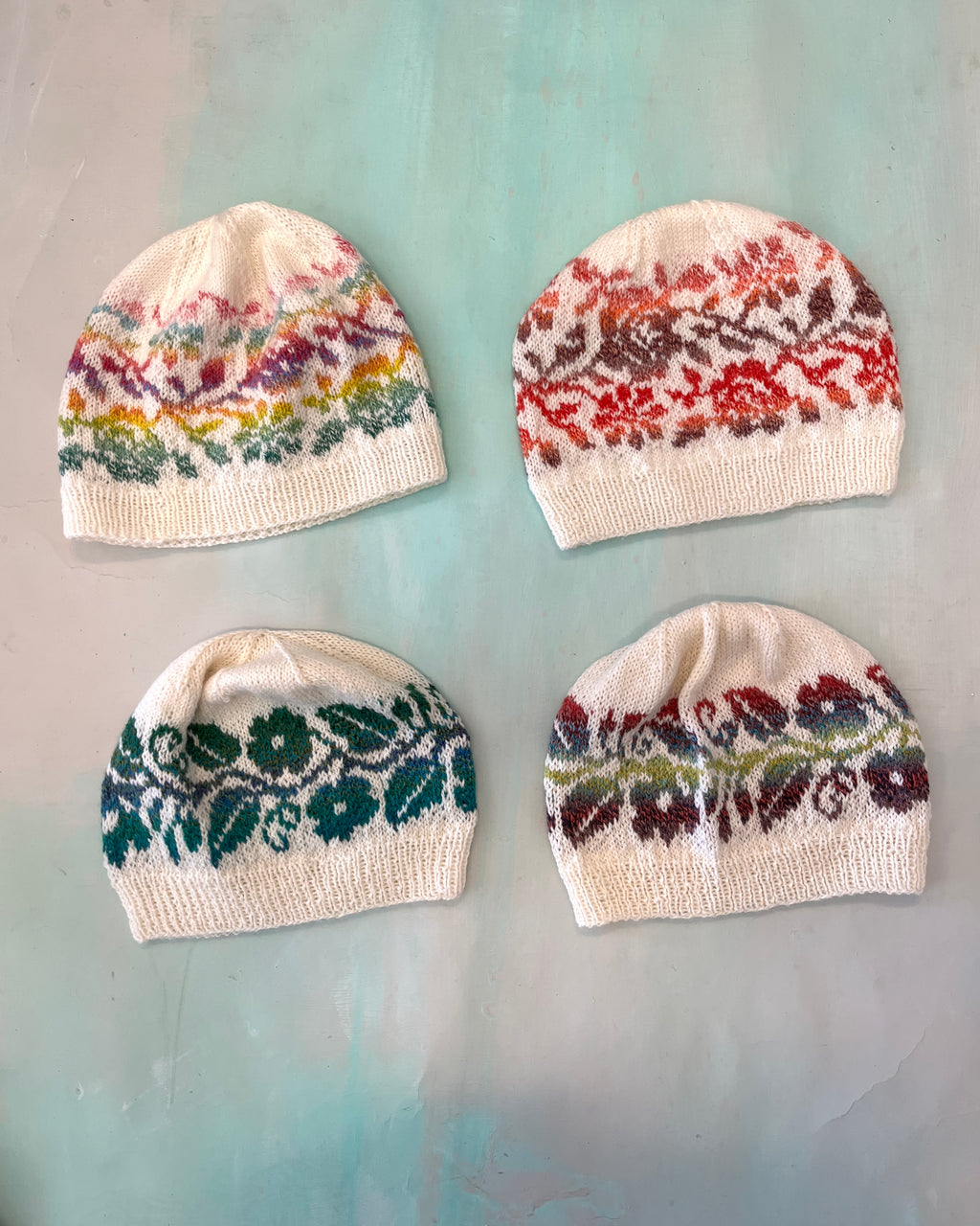 Hand Knitted Beanies Roses