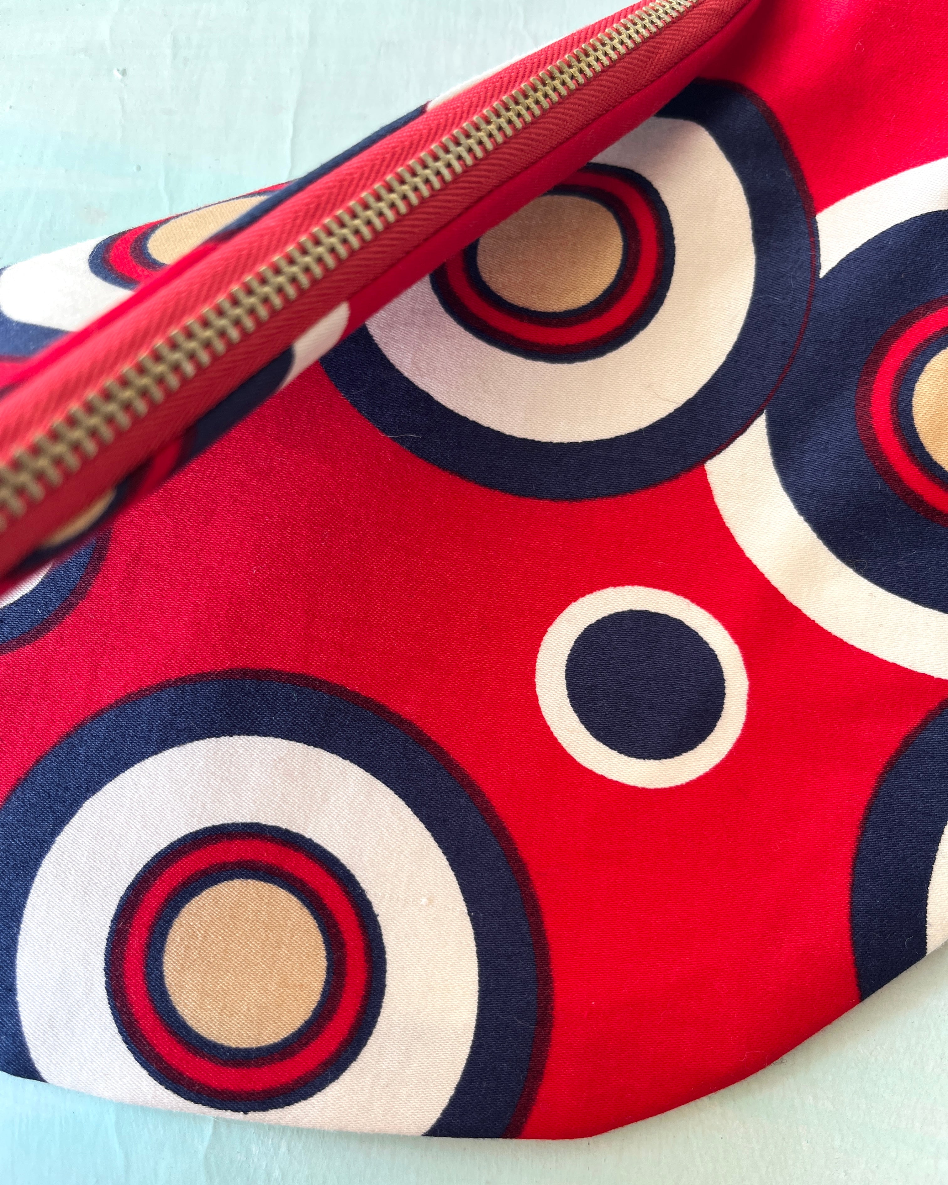 Crescent Purse Vintage Circles