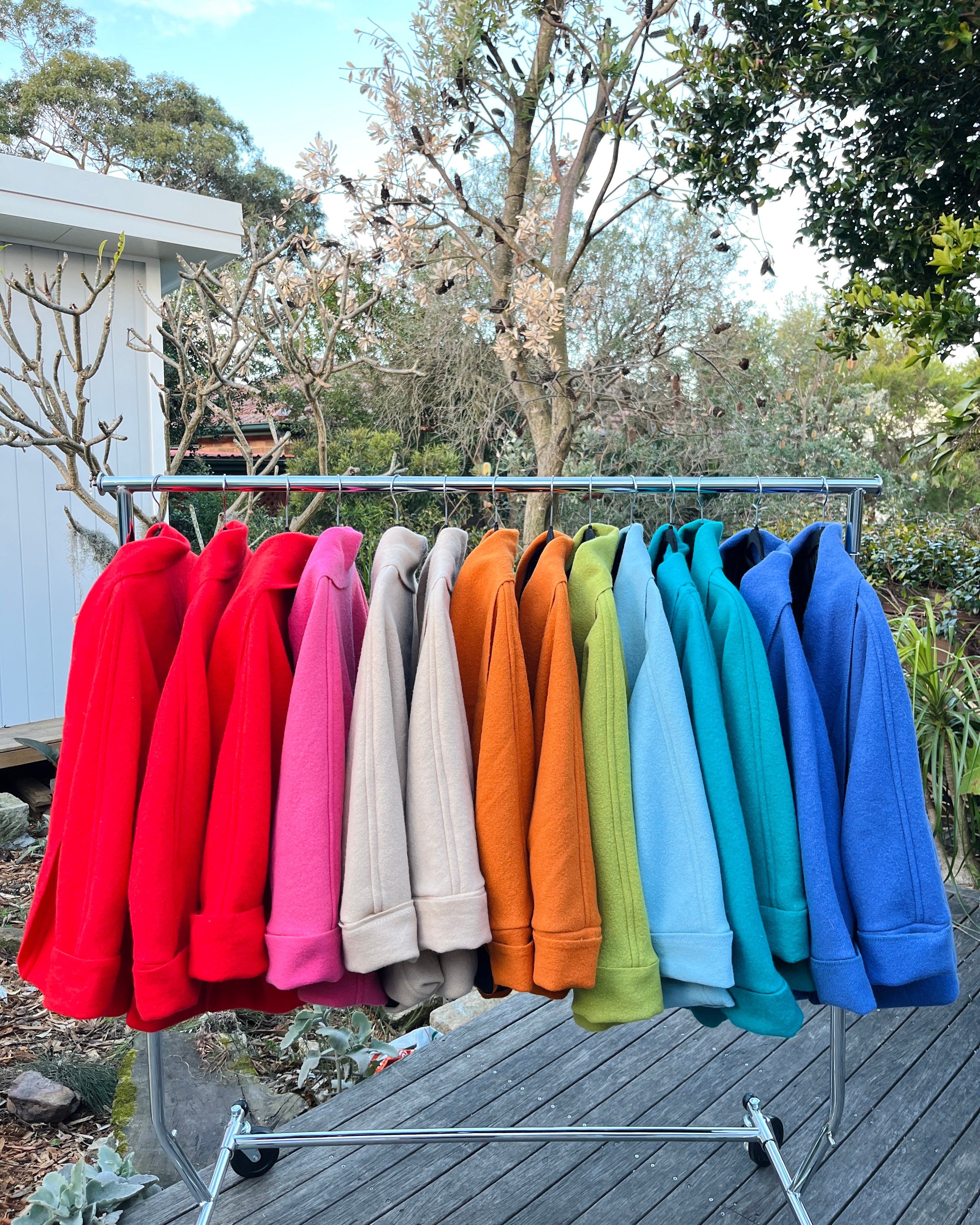 Cocoon Coat Block Colour EXAMPLE – Rubyraisin