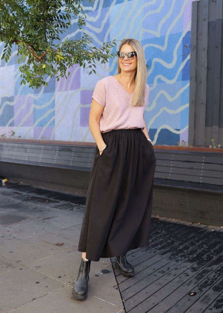 Connie Maxi Skirt Black BACK IN STOCK