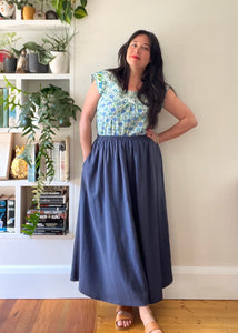 Connie Maxi Skirt Steel Blue LOW STOCK